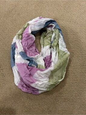 Lightweight Infinity Scarf in Lavender, Olive & Blue